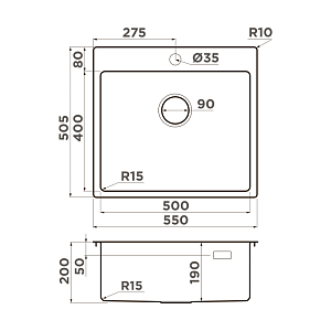 Мойка Omoikiri Amadare 55-IN