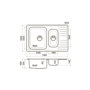 Мойка Omoikiri Sagami 79-2-IN