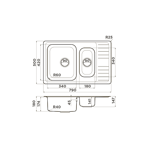  Мойка Omoikiri Sagami 79-2-IN , фото № 2