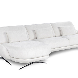 Диван угловой Regal с шезлонгом Calia Italia Италия с регулируемой спинкой в серой ткани