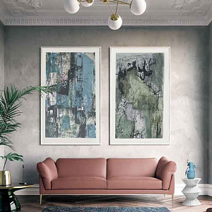 Диван итальянский кожаный Elisir  Calia Italia Италия с регулируемой спинкой на тонких ножках