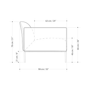 Диван двухместный Eufolia