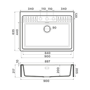 Мойка Omoikiri Kinokawa 90-GB