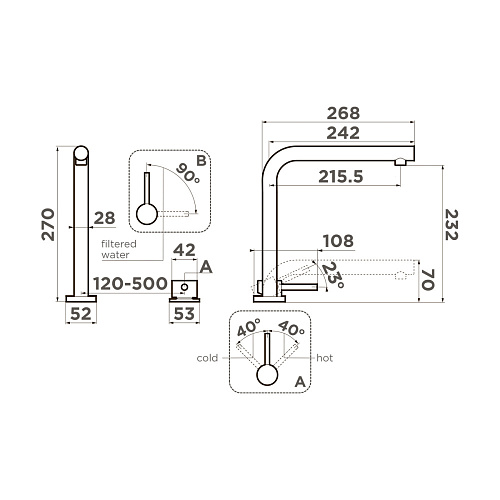  Смеситель Omoikiri Nara 2 Plus-BN , фото № 2