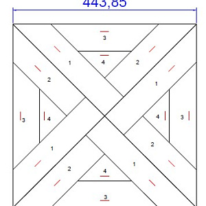 Модульный паркет LabArte инженерный Дуб Original №3-65 443*443*15/3 лак Кайт