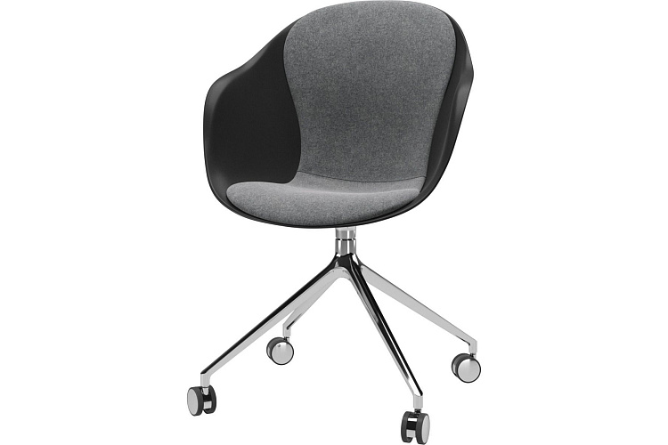  Кресло Adelaide с функцией вращения на колесиках - Lux Felt Ткань 2310 светло-серого цвета , фото № 1