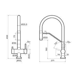 Смеситель Omoikiri Akeno-BN-BL