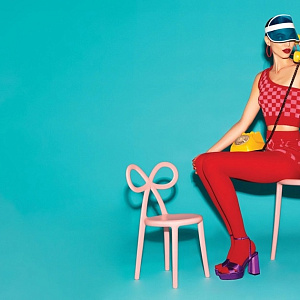 Детский стул Qeeboo Ribbon Ribbon Baby light blue set of 2 81001LB-O