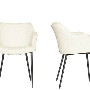 Стул итальянский с подлокотниками GAIA  Tonin Casa, ткань букле, на металлическом основании