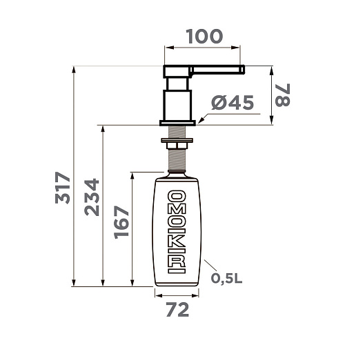  Дозатор Omoikiri OM-04-LG , фото № 2