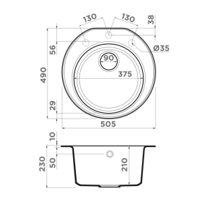 Мойка Omoikiri Miya 50-R-CH