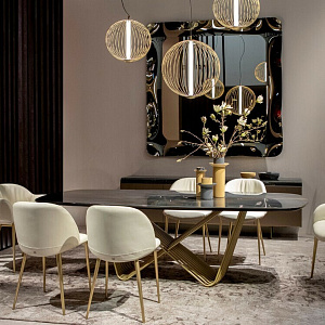 Стол итальянский обеденный Tenso авторская столешница смола  Orion Couture Tonin Casa дизайнерский