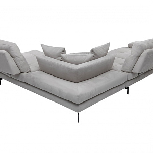 Угловой итальянский диван Toby Wing с шагающей спинкой Calia Italia Италия в ткани серого цвета