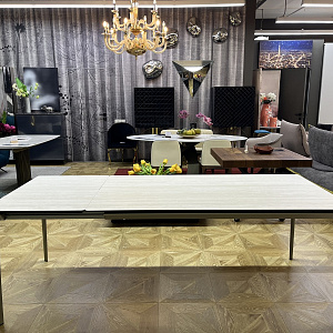 Стол итальянский раскладной Boma Calligaris с керамической столешницей на 4 тонких ножках из металла