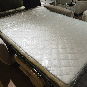 Диван прямой со спальным местом Sugar 140 рогожка светло-бежевая NicolettiHome