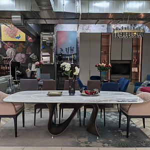 Итальянский Обеденный стол Wave. Tonin Casa.
Стол с керамической столешницей.