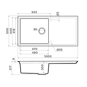 Мойка Omoikiri Sintesi 100-WH