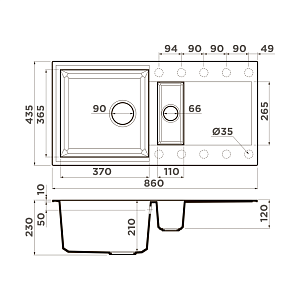 Мойка Omoikiri Sakaime 86-2-BL