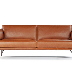Диван итальянский прямой кожаный Venere  Calia Italia строгих форм, на металлических изящных ножках