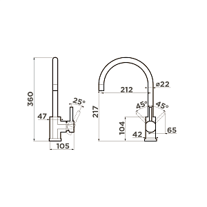 Смеситель Omoikiri Wakayama-LG