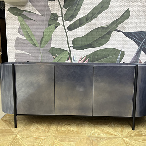 Тумба итальянская дизайнерская Supernova Piombo Dallagnese Италия закругленная  металлизированная