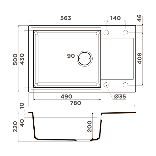  Мойка Omoikiri Sakaime 78-LB-BL , фото № 2