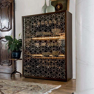 Витрина итальянская дизайнерская Granada 8613 Tonin Casa Италия из дерева со стеклянными фасадами