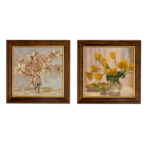 Картины "Стеклянные вазы с цветами"