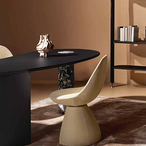 Стул итальянский дизайнерский Nest поворотный в ткани букле Nature Design с плавными формами