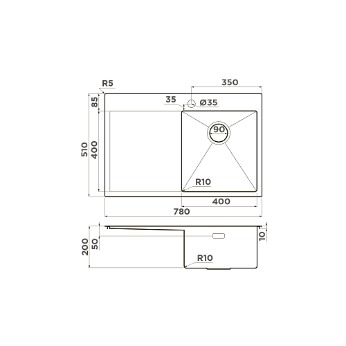  Мойка Omoikiri Akisame 78-R-GM , фото № 2