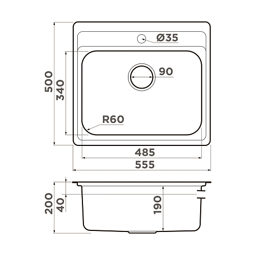  Мойка Omoikiri Ashi 56-IN , фото № 2