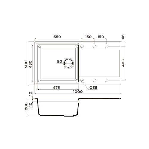  Мойка Omoikiri Sakaime 100-SA , фото № 2
