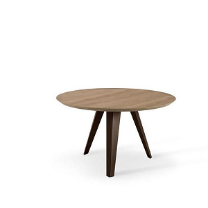 Итальянский стол обеденный фиксированный круглый Henry с деревянной столешницей металлическая база