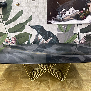 Стол итальянский обеденный Tenso авторская столешница смола  Orion Couture Tonin Casa дизайнерский