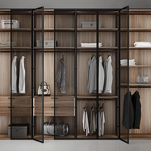 Гардеробная FORMINA с фасадами из стекла и алюминия always available