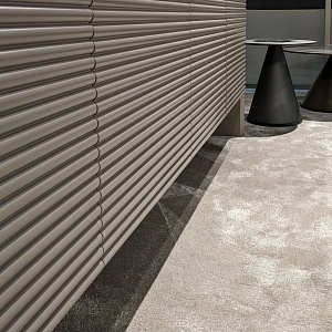 Тумба итальянская дизайнерская  PATSY ELITE  Tonin Casa  с фактурной реечной отделке бежевый лак