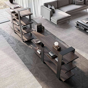 Стеллаж итальянский  KYOTO Dallagnese Италия в японском стиле металлически с деревом