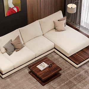 Угловой диван Ферретти (Ferretti), 3920 мм, Рыжий