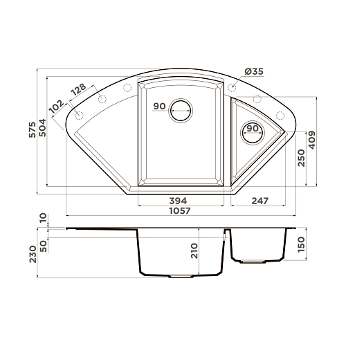  Мойка Omoikiri Sakaime 105C-DC , фото № 2
