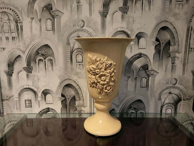  Ваза керамическая бежевая итальянская , фото № 1