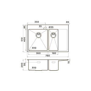 Мойка Omoikiri Akisame 78-2-L-GM