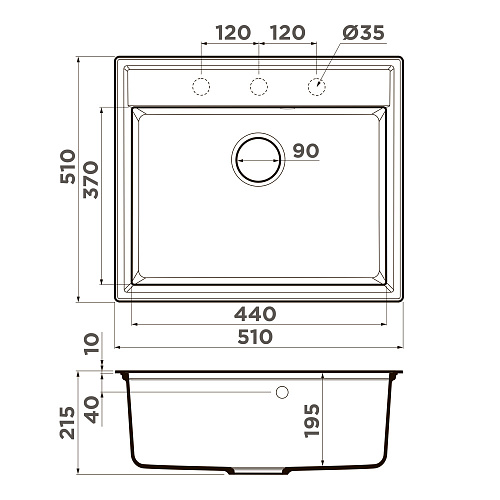  Мойка Omoikiri Daisen 51-GR , фото № 2