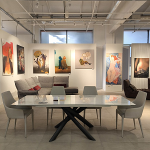 Итальянский раскладной керамический стол Style производства 
Tonin Casa на металлическом основании