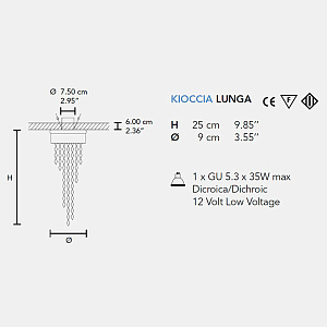 Встраиваемый светильник Masiero KIOCCIA KIOCCIA LUNGA Cromo Viola Asfour