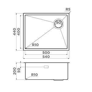Мойка Omoikiri Taki 54-U/IF Side SF-IN