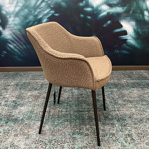 Стул итальянский с подлокотниками GAIA  Tonin Casa, ткань букле, на металлическом основании