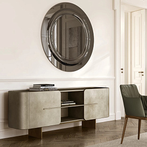 Зеркало итальянское дизайнерское круглое бронзовое EMILY Eforma