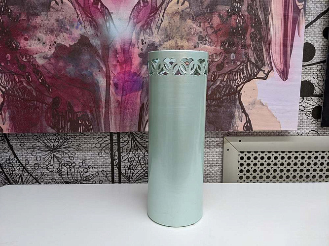  Ваза голубая ажурная керамическая итальянская Mezzaluna Italia , фото № 1