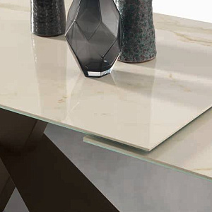 Итальянский стол обеденный раскладной Ship Zamagna с белой керамической матовой столешницей