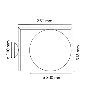 Настенный/Потолочный светильник Flos Ic Lights IC Lights C/W2 chrome F3179057
